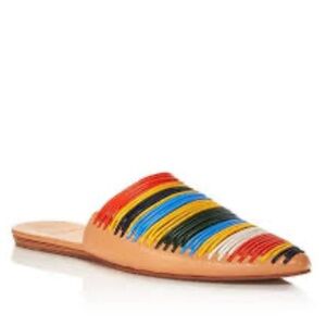 NWOT Tory Burch Multicolor Leather Rainbow Sienna Mules